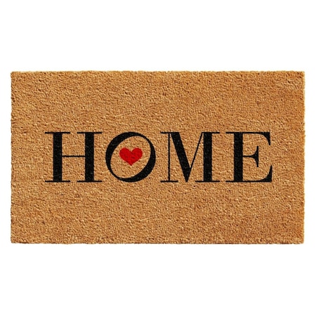 Configuracion 18 x 30 in. Heart Home Rectangular Doormat - Natural Black & Red CO3357255